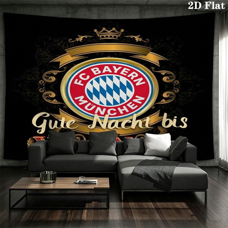 FC Bayern Munchen Custom Name Wall Tapestry Aesthetic Wall Hanging Printed Fabric Blanket Decorative Tapestries for Bedroom Living Room Home Decor