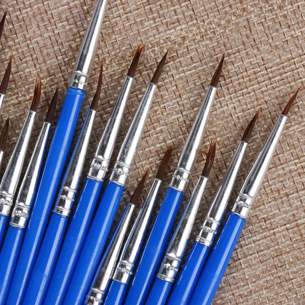 10pcs/set Crafts Artist Tool Drawing Oil Painting Brushes Watercolor Nylon Hair Hook Line Pen