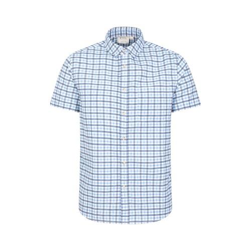 Camisa masculina xadrez fácil de cuidar da Mountain Warehouse S azul