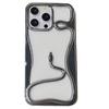 Year of The Snake for Apple 16PROMAX Phone Case Hollowed Out Snake for IPhone 15 Electroplated Protective Case