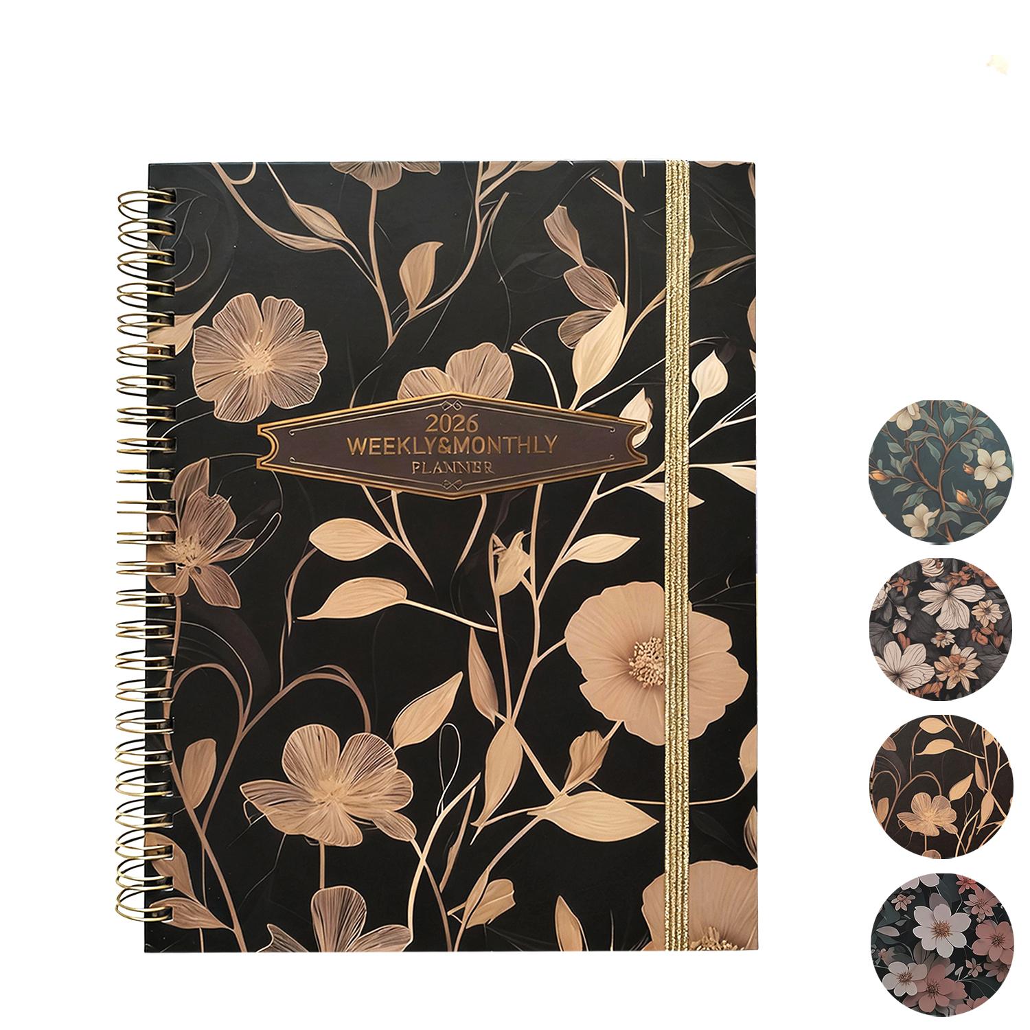 Planner 2026 Daily Weekly and Monthly Planner,from January 2026-December 2026,21.5cmx16.5cm,Premium Paper Planning Book золотой