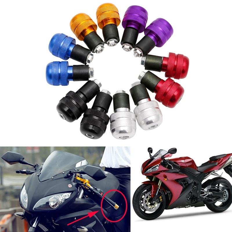 7//8 CNC Universal Moto Guidon Grip Ends Poids Anti Vibration Silder Plug Bar Extr/émit/és Bouchons Livraison Gratuite-Argent