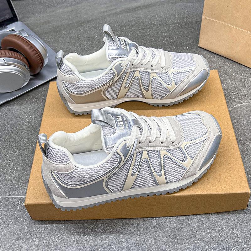 

2025 новые кожаные сетчатые дышащие немецкие тренировочные туфли женские туфли универсальные повседневные спортивные туфли легкая мягкая подошва туфли Форреста Гампа тренд 40 серый