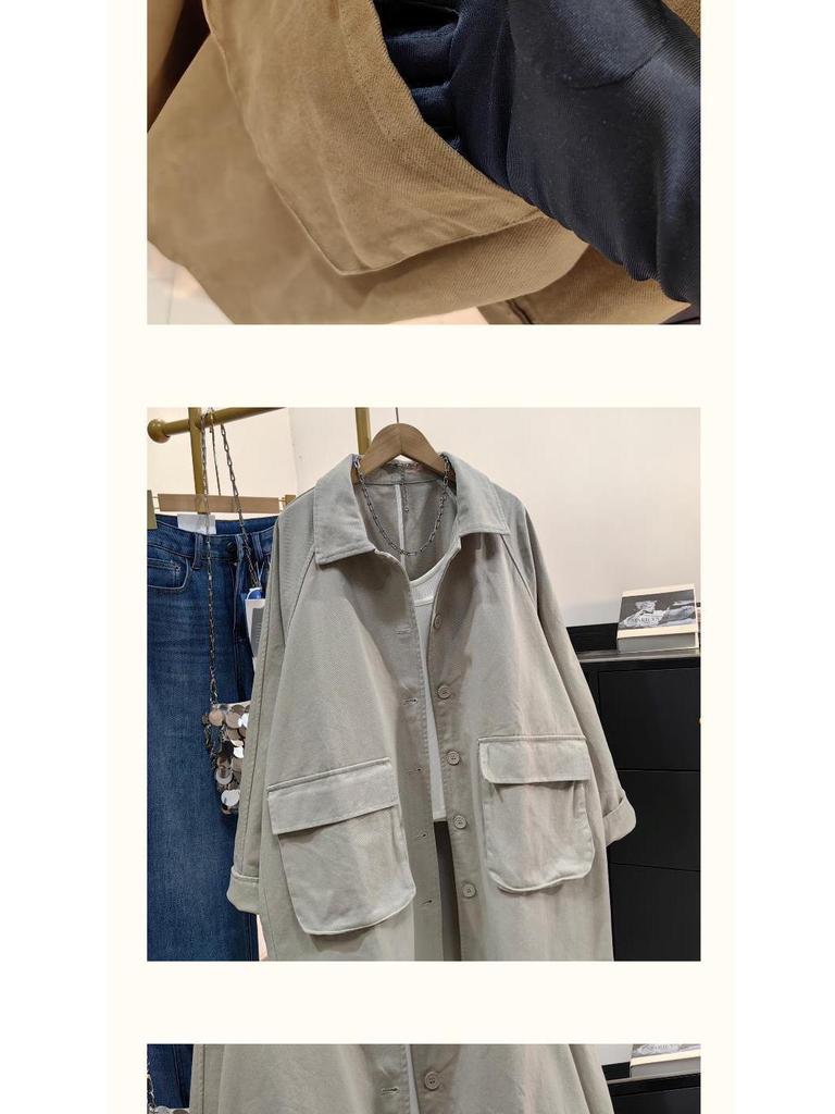Korean Casual Denim Windbreaker for Women - 2025 Season: Simple, Loose, Versatile Outerwear