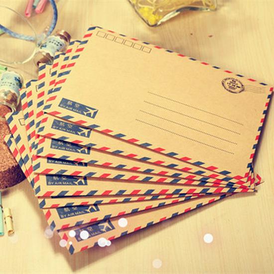 Retro Airmail Envelope & Postcard Set: Perfect for DIY Greeting Cards & Gifts