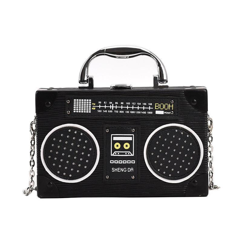 

Персонализированная радиосумка с модным дизайном, маленькая женская сумка через плечо в стиле ретро чёрный