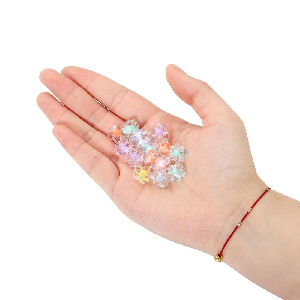 20Pcs/Pack Acrylic Spaced Beads Candy Heart Flower Shape Beads Decoration For DIY Necklace Earrings Jewelry Making Supplies