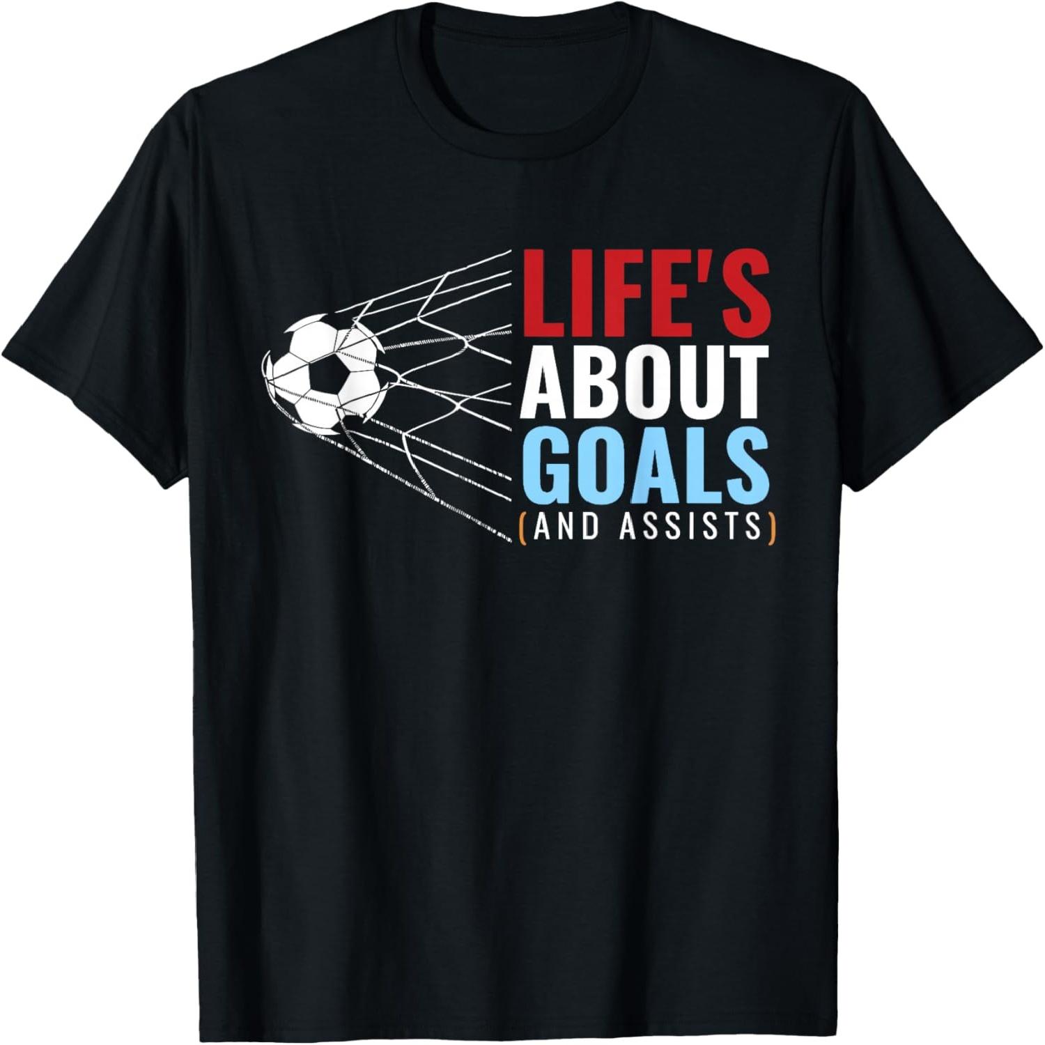 Fans Womens Patriotic Lifes About Goals and Assists Soccer T-Shirt S разноцветный