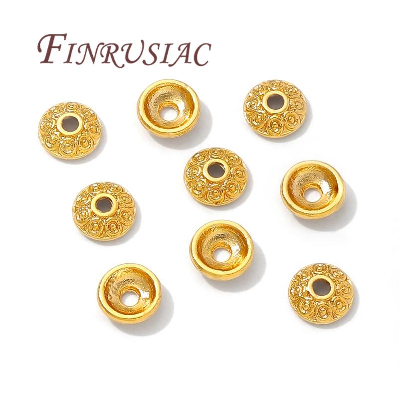 18K Gold Plated Round Bead Caps,Bracelets Accessories,DIY Beads Cap For Jewelry Spacer Beads Findings
