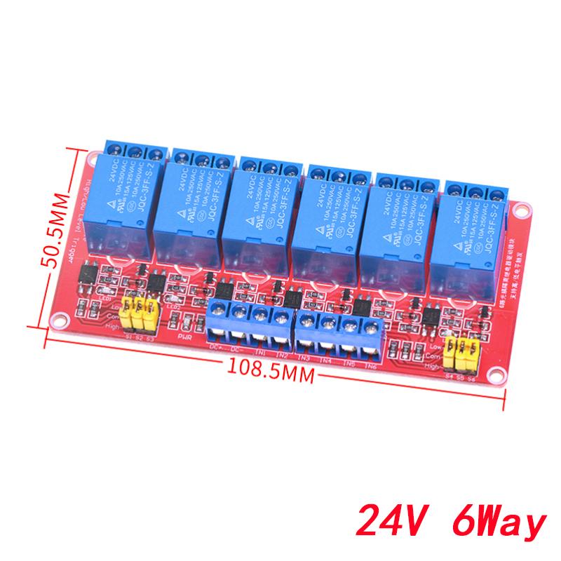 1 2 4 6 8 Channel 5V 12V 24V Relay Module Board Shield with Optocoupler Support High and Low Level Trigger for Arduino