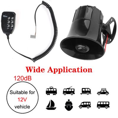 100W 12V Loud Speaker Automotive Horn Police Warning Alarm Megaphone Air Horn Car Multi-tone Claxon Horn 120DB Loud 6 Tone Siren