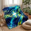 Brazil Football Printed Flannel Blanket Skin Friendly Warm Decorative Throw for Indoor Couch Bed Daily Use