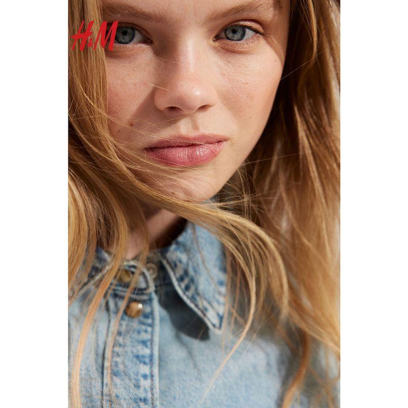 

HM Shirts 2025 Summer New Fashion Demin shirt Shirts 1258303 Light Denim Blue 004 165/96(M)
