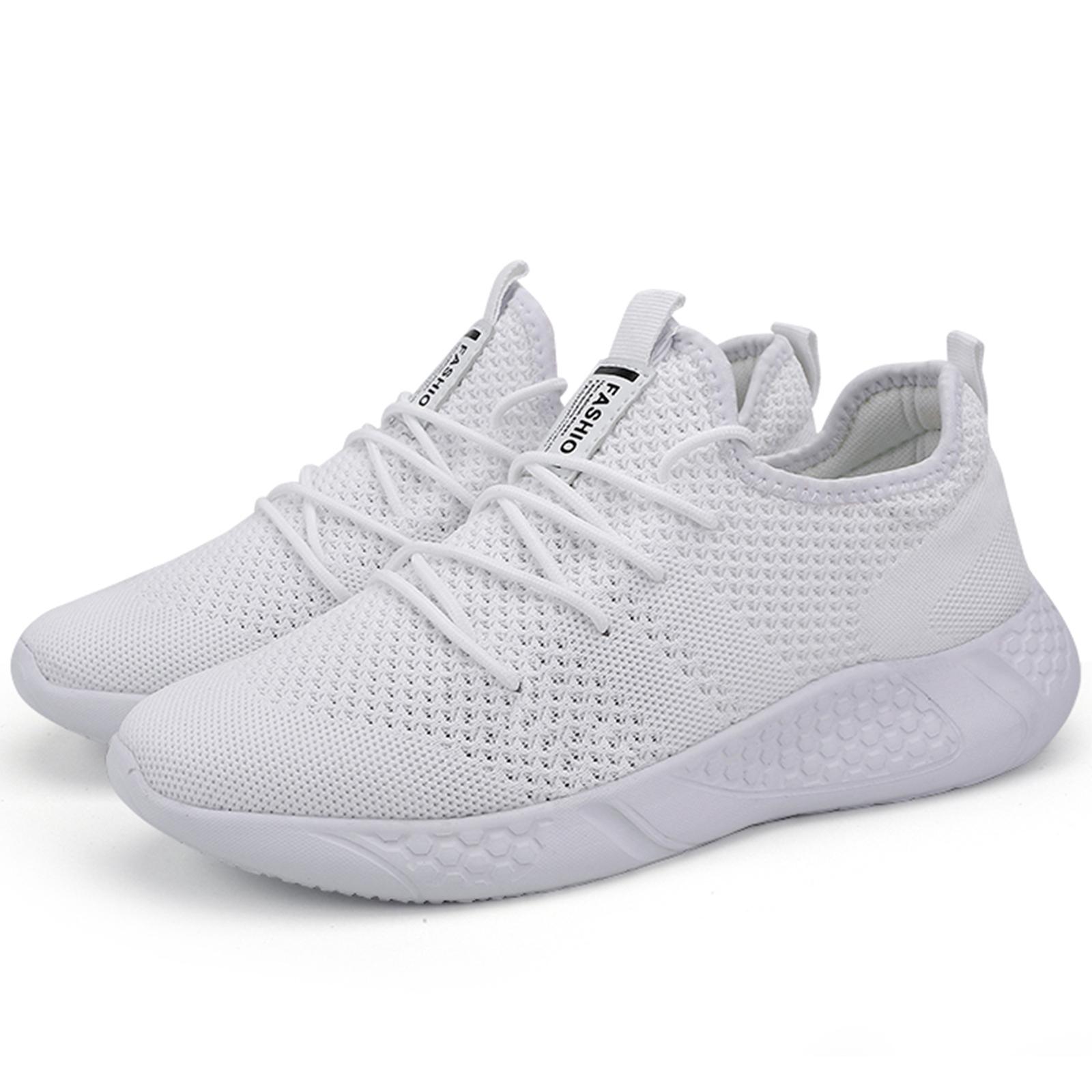

мода Fujeak спортивная повседневная обувь удобная дышащая легкая сетчатая трендовая обувь для мужчин уличные нескользящие кроссовки большие размеры 36-48 39 белый