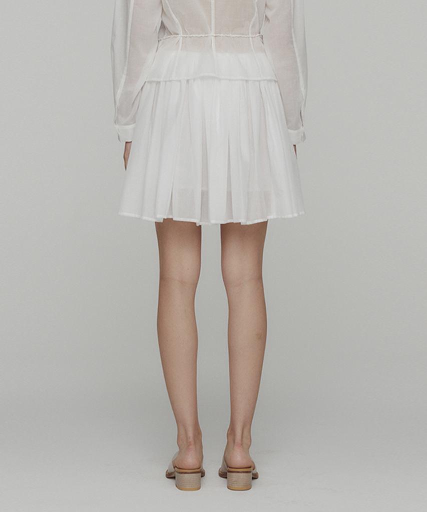 Amomento Cotton Shirring Banding Skorts_White