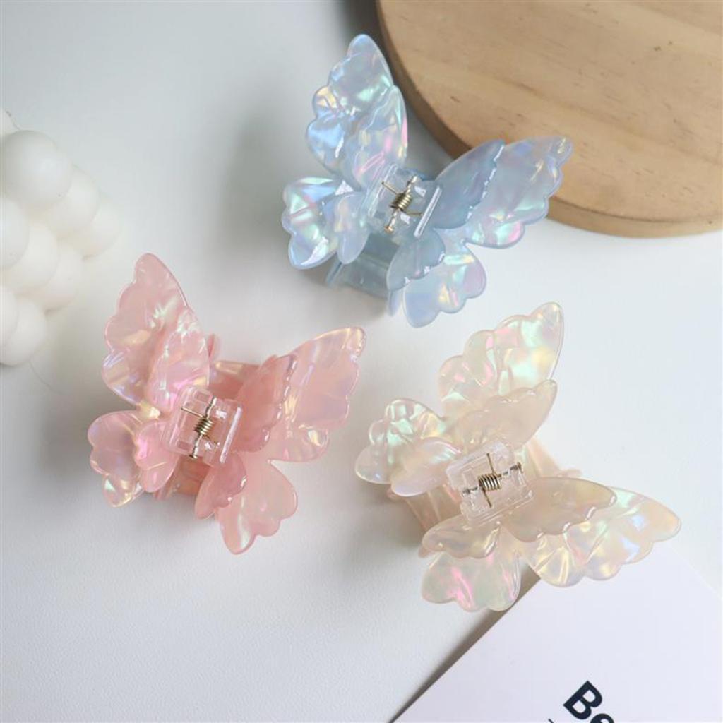 Butterfly Hair Claw for Women Acrylic Handmade Back-of-Head Shark Clip Hair Accessories