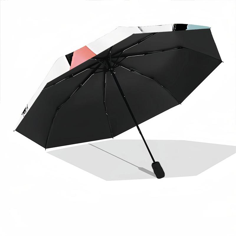 1PC Husky Dog Automatic Windproof Umbrella 8 Rib Portable Folding Black Iron Frame for Outdoor, Beach, Travel, Beach Umbrella,S45