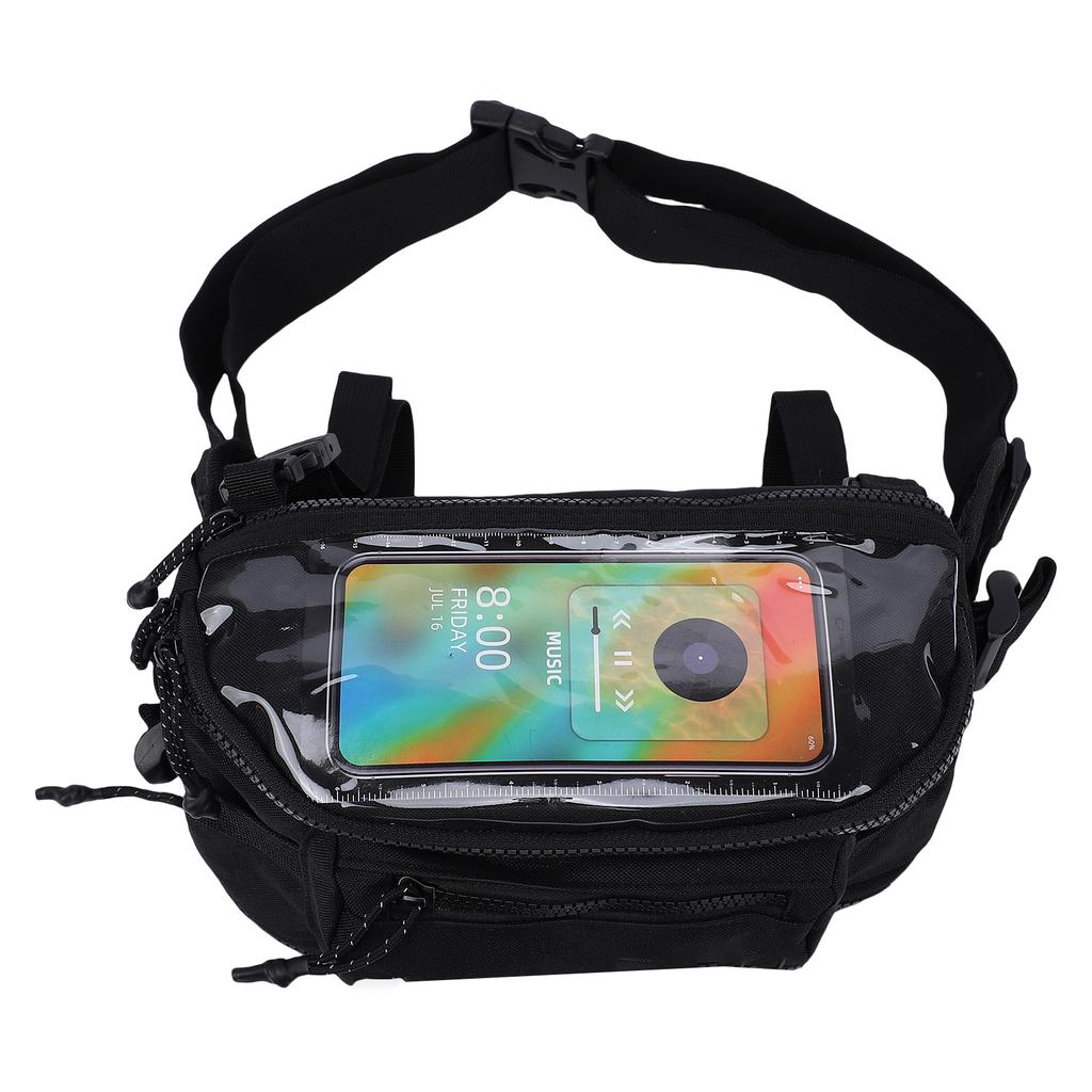 Motorcycle Waist Pack Expandable Front Handlebar Bag with Touchscreen Window for Navigation Large Capacity Storage