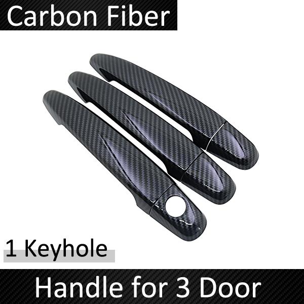 Black Carbon Fiber Door Handle Cover for Toyota Land Cruiser Prado 120 J120 L120 2003~2009 Accessories Stickers Trim Set Chrome