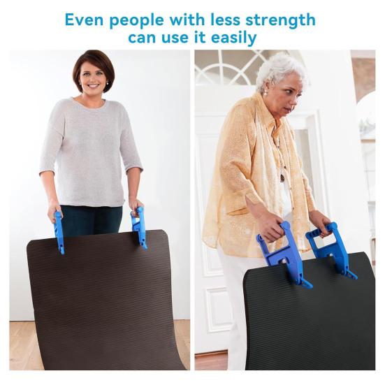 2Pcs Heavy Duty Mat Gripper Horse Stalls Tack Room Barn Trailer Gym Floor Mat Movers Tool Ergonomic Labor Saving Mat Puller Handlers