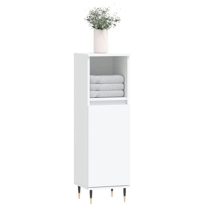 VidaXL Armoire de salle de bain blanc 30x30x100 cm bois d'ingénierie 831548