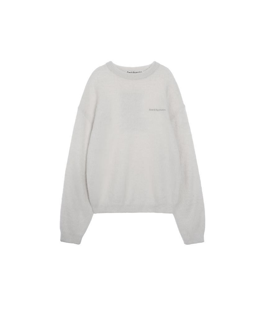 REST&RECREATION Hairy Jacquard Knit Top - Gray