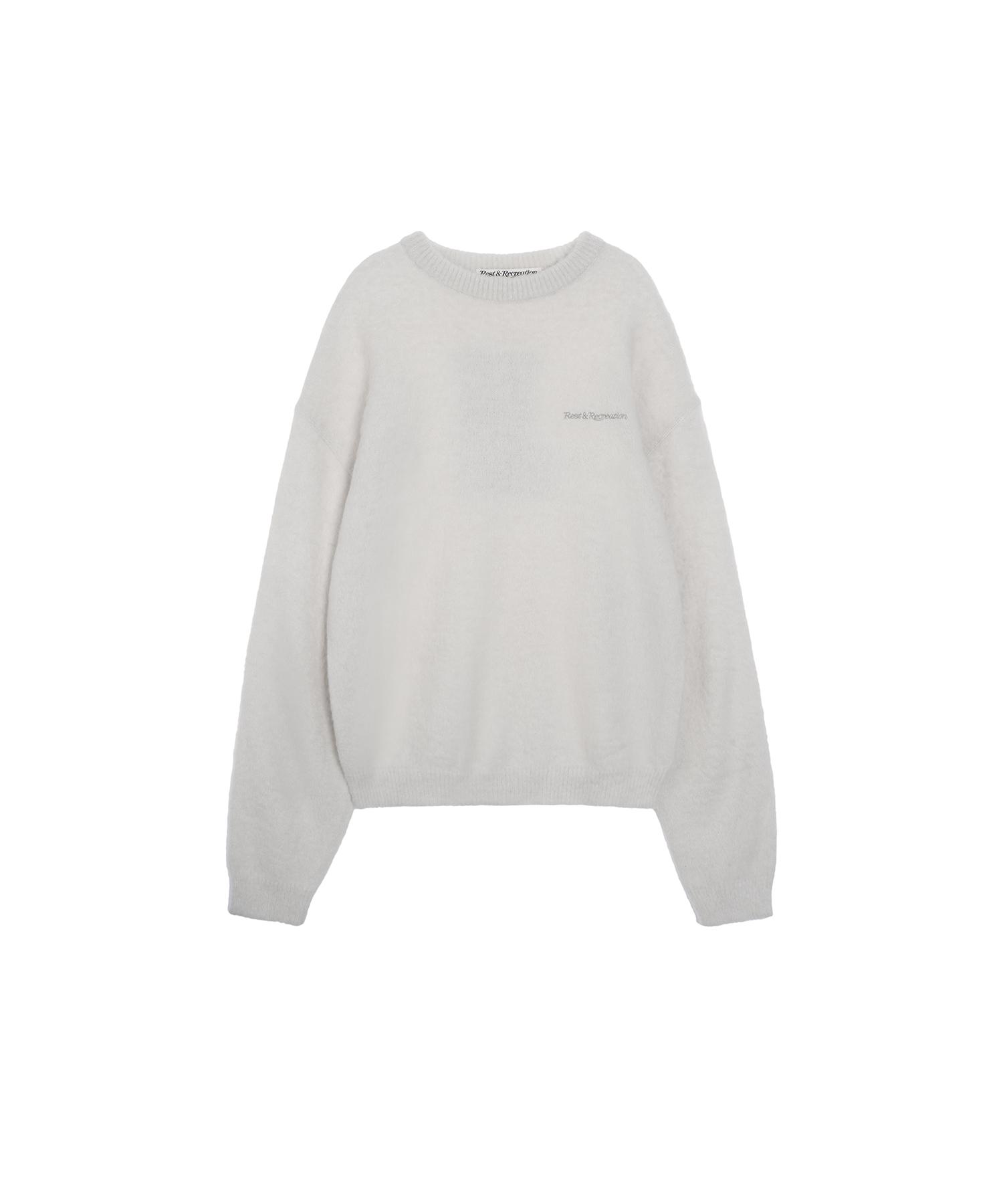 Rest And Recreation Hairy Jacquard Knit Top - Gray One