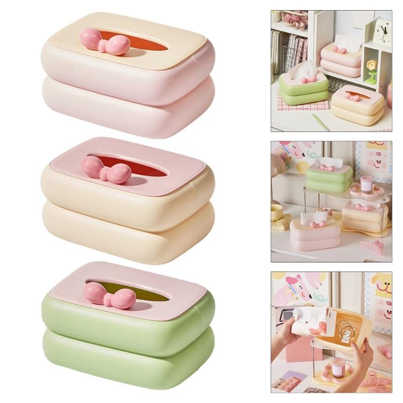 Einfaches Dopamin-Thema Taschentuchbox-Organizer Premium-Materialien Design Arbeitsplatten-Organizer für modernes Zuhause und Büro