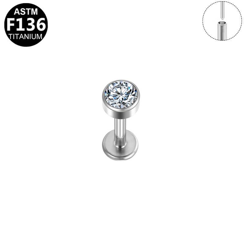 G23 Titanium Zircon Ear Stud for Piercings - High-end, European & American Style