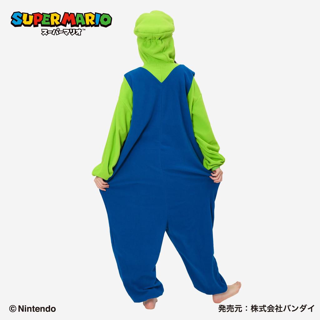 SAZAC Character Fleece Super Mario Luigi Costume &