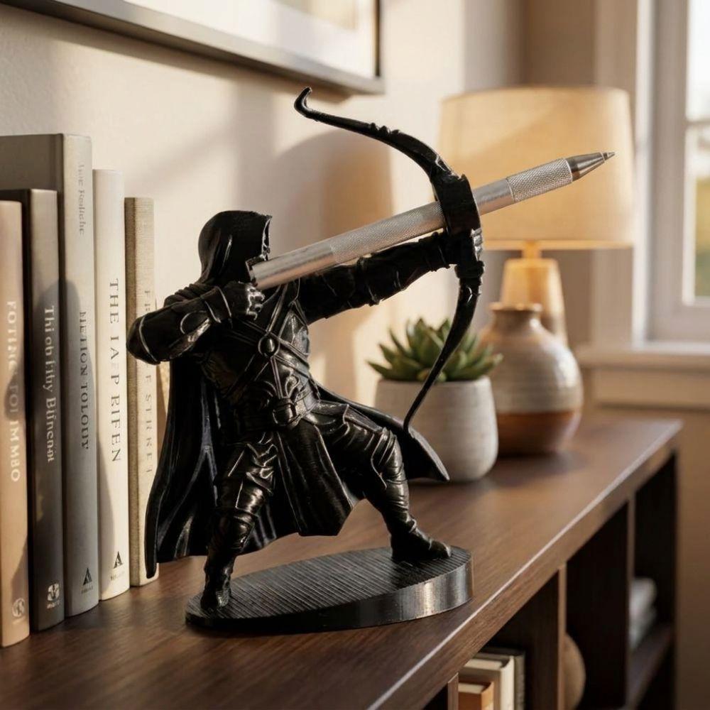 Retro Ritter Stiftehalter Plastik Samurai Skulptur Schreibtisch Stiftehalter Bleistifthalter Für das Studium