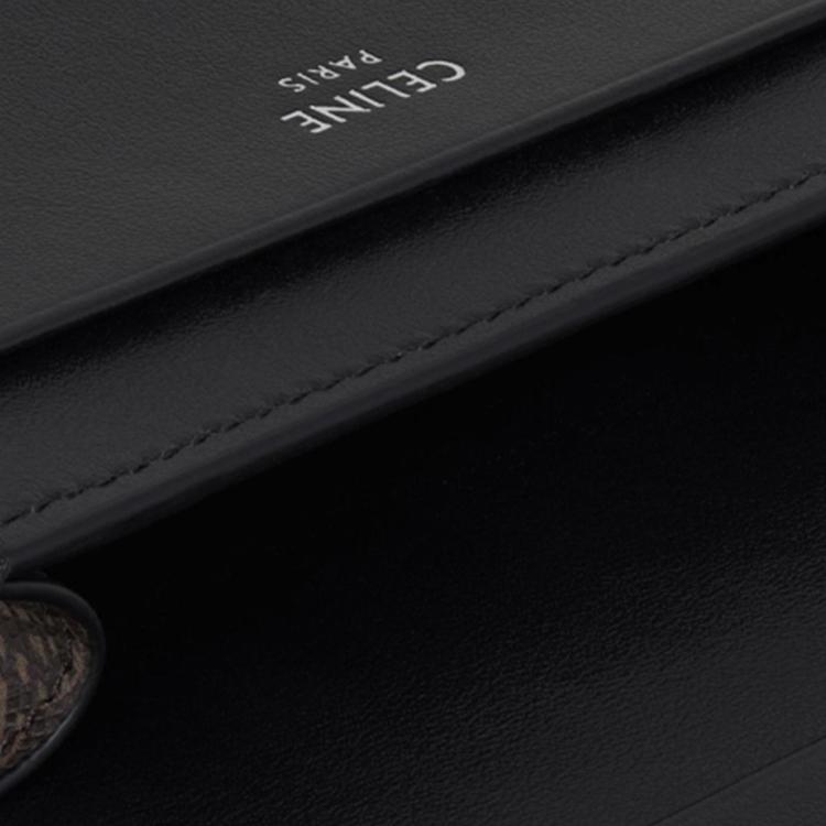 Celine Monogram Print Snap Closure Leather Card Holder Men Accessories Black 10J812BZR-38SI