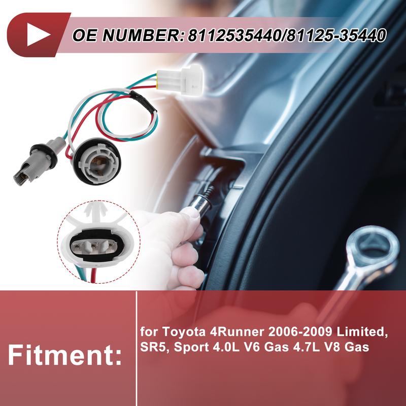 X Autohaux Headlight Light Socket Wiring for Toyota 4Runner 06-09 No.8112535440 Turn Signal