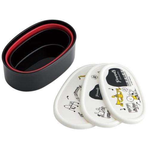 Skater Lunch Box, Sealable Container, Storage Container, Set of 3, Snoopy Orchestra Design, Made In Japan, 860ml (SRS3SAG-A)