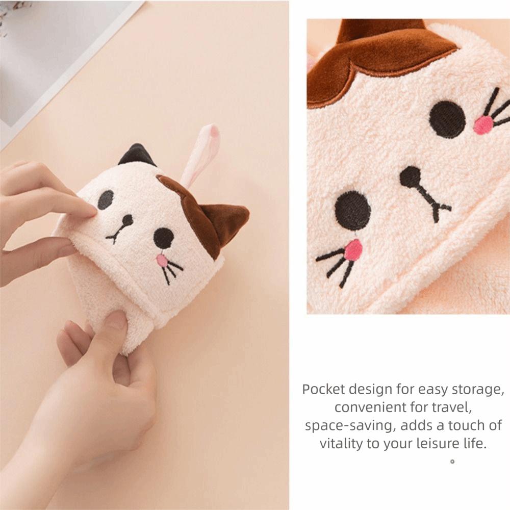 Absorbent Kitchen Cleaning Towel Coral Velvet Cleaning Rag Cute Hanging Towel  Bathroom