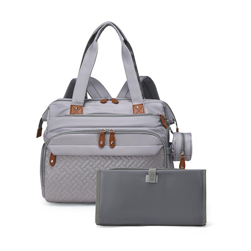

Spacious Multi-Use Mum Backpack for Baby Outings; Casual, Lightweight, Double Shoulder Handbag for Labor & Delivery. серый
