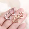 Korea Trendy Classic Silver Hollow Out Heart Hoop Earrings for Women Cute Sweet Drop Dangle Earrings Jewelry Gift