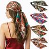 Women’s Headscarf – 90cm Square Satin Printed Scarf In Trendy, Versatile Colours