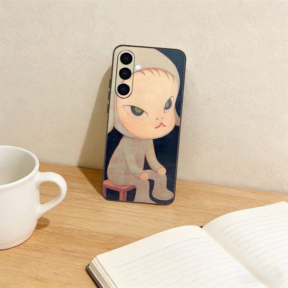 c-Cute Yoshitomo Nara Phone Case For Samsung Galaxy A73,A72,A71,A70,A53,A52,A51,Others Soft Black Cover