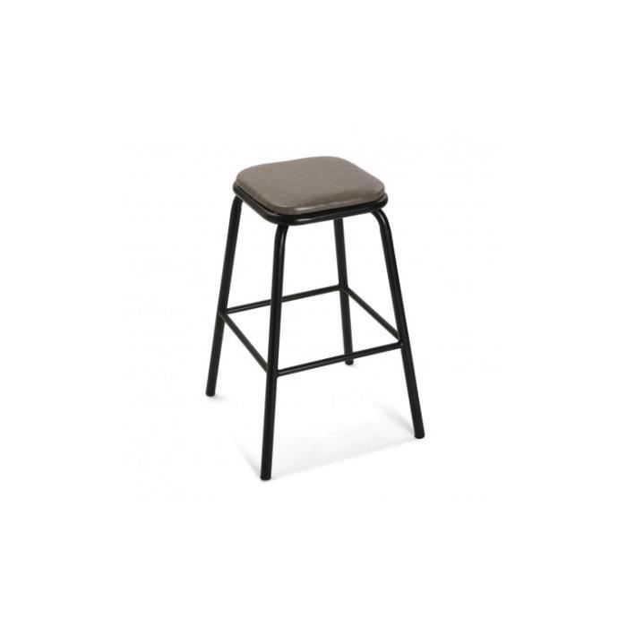 Tabouret - VERSA - LOFT - Gris - Métal - Style Industriel