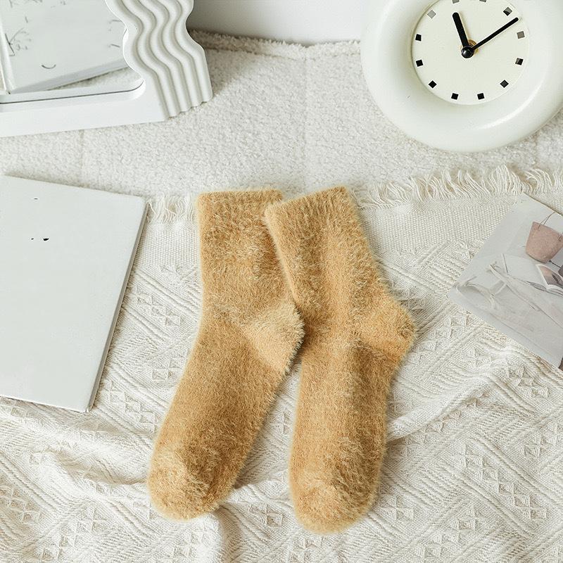 Fleece Lined Thickened Mink Velvet Socks With Soft Fluffy Feel And Warm Retention Perfect For Cold Winter Home Use