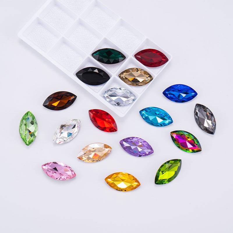 Horse Eye Crystal Diamond Shoe and Phone Case Accessories - Irregular Glass Stones