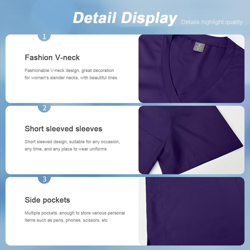 Medyczny zestaw uniformów medycznych Miękki strój pielęgniarski dla kobiet z wieloma kieszeniami Wysokiej jakości ubrania robocze dla pielęgniarek i lekarzy Kliniczny strój medyczny