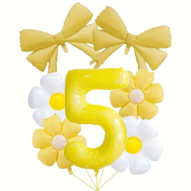 8pcs Daisy Flowers Yellow 1-9 Number Foil Balloons Boy and Girl Favorat Balloon Birthday Party Decoration Baby Shower Gifts