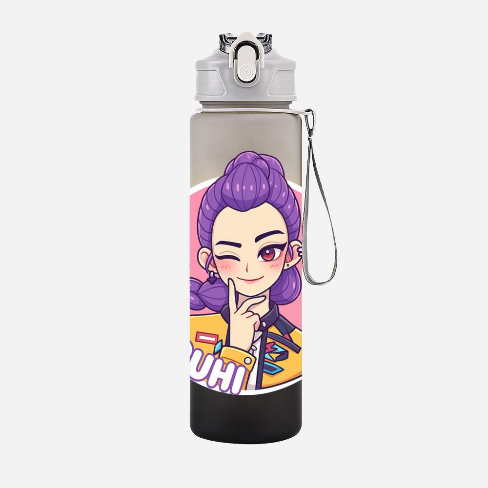 750Ml Water Bottler Cartoon K-Pop Demon Hunters Printed Character Water Cup Large Capacity Outdoor Portable Rope Drinking Bottle for Boy Girl Gift