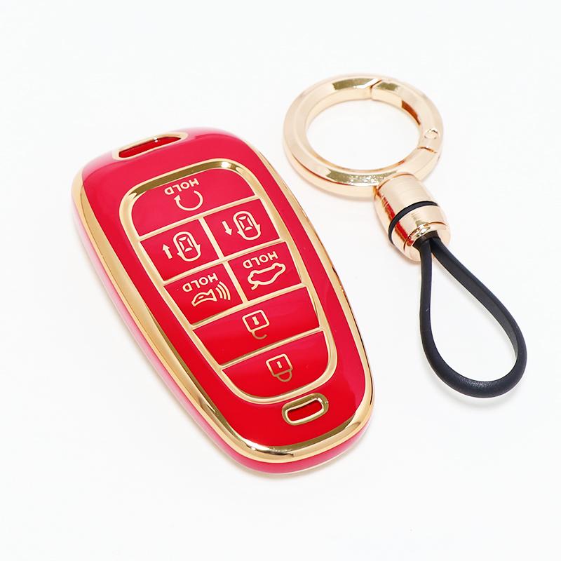 Mode TPU 7 Knoppen Afstandsbediening Sleutelhanger Hoes Accessoires Voor Hyundai Tucson Nx4 Staria Ioniq Sonata Nexo Dn8 Santa Fe Tm