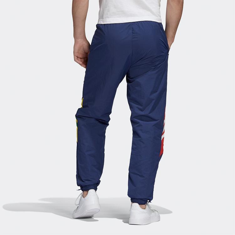 Adidas Originals Trefoil Rainbow Colorblock Striped Small Logo Track Tapered Cuff Pants Men Bottoms Navy GD6036
