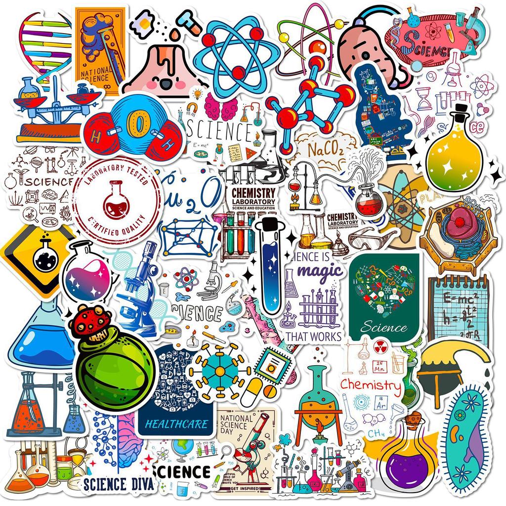 50 Laboratory Science Lab Stickers Scientific Chemistry Lab Beaker Graffiti Stickers
