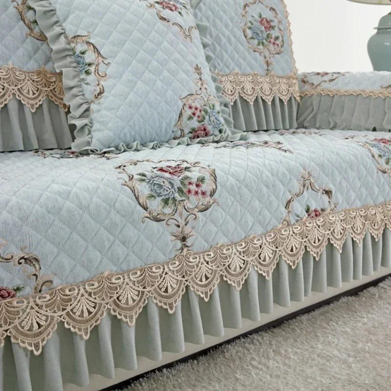 Four Seasons univerzální velká sukně potah na pohovku v evropském stylu protiskluzová podložka na pohovku luxusní obývací pokoj krajkový polštář na pohovku ručník