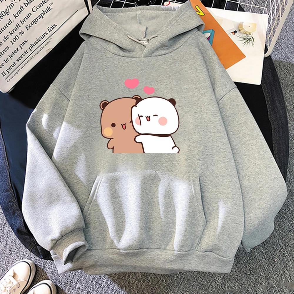 Cartoon Panda Bubu Dudu Women Hoodie Couple Sweatshirt Harajuku Printed Hooded Pullover Long Sleeves Fleece Casual Streetwear